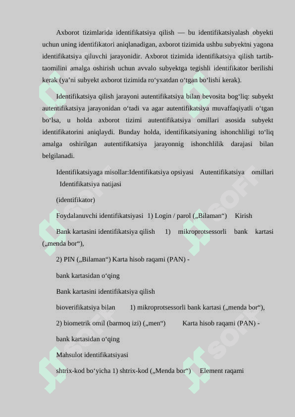 IDENTIFIKATSIYA, AUTENTIFIKATSIYA VA AVTORIZATSIYA TUSHUNCHALARI 2