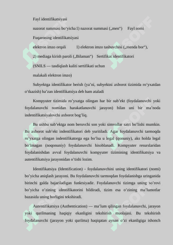 IDENTIFIKATSIYA, AUTENTIFIKATSIYA VA AVTORIZATSIYA TUSHUNCHALARI 3
