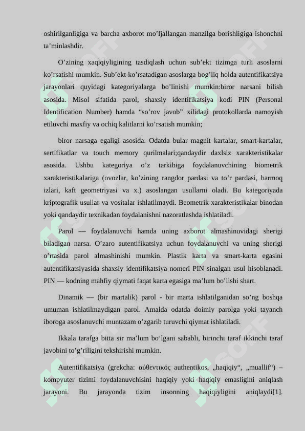 IDENTIFIKATSIYA, AUTENTIFIKATSIYA VA AVTORIZATSIYA TUSHUNCHALARI 5