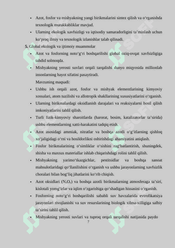 V A guruhining elementlari: azot kimyosi, fosfor kimyosi, mishyak kichik guruhining xususiyatlari 8