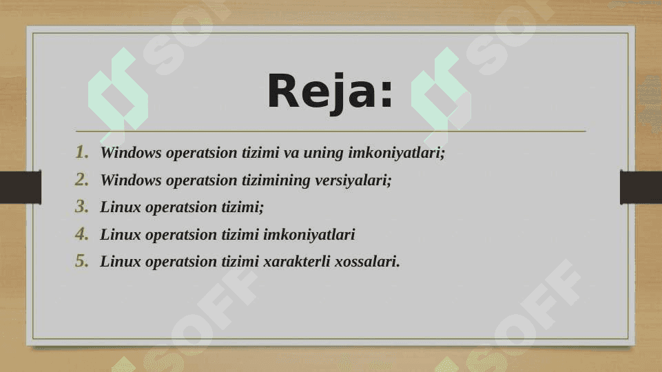 Windows va Linux operatsion tizimlari 2