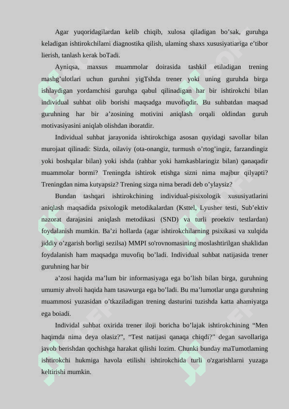 Guruhiy treninglarning tashkiliy-uslubiy jihatlari 4