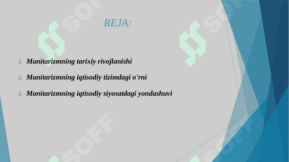 MANITARIZIM IQTISODIY TA'LIMOTI 2
