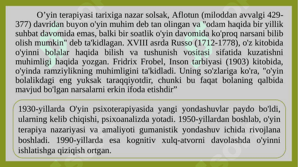 MAKTABGACHA TA'LIM TASHKILOTLARIDA O'YIN TERAPIYASINI QO'LLASH 8