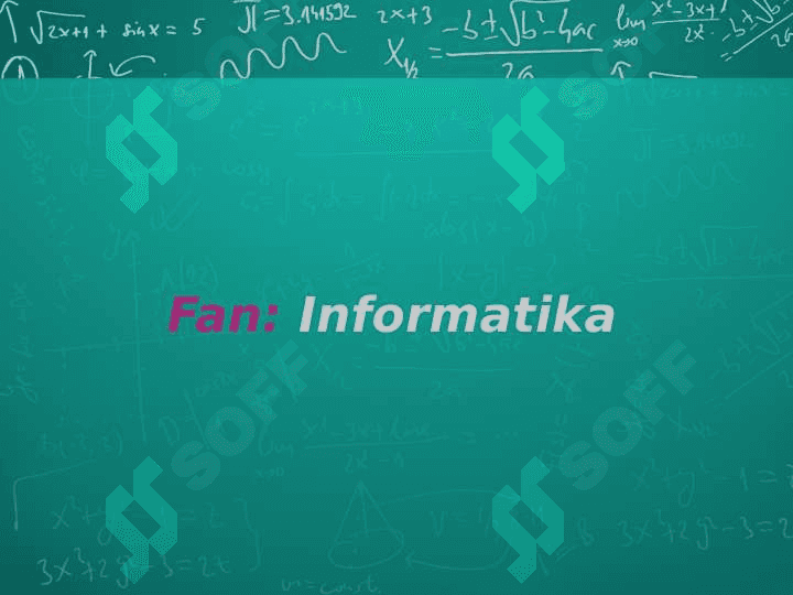 Matematik formulalar bilan ishlash 2