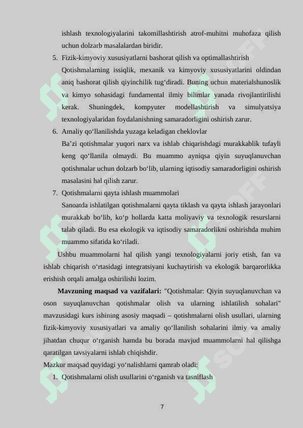 Qotishmalar: Qiyin suyuqlanuvchan va oson suyuqlanuvchan qotishmalar olish hamda ularning ishlatilish sohalari 7