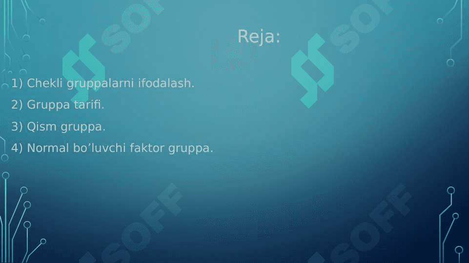 Chekli gruppalarni ifodalash 2