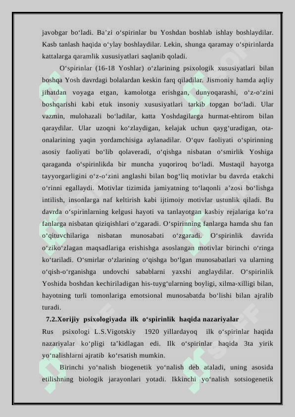 ILK O‘SPIRINLIK VA O`SPIRINLIK  DAVRIDA PSIXIK RIVOJLANISH   XUSUSIYATLARI 5