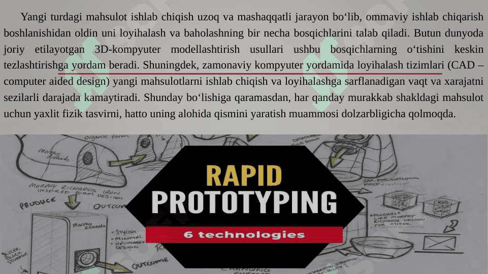RP (RAPID PROTOTYPE – TEZKOR PROTOTIPLASH) TEXNOLOGIYASI 3