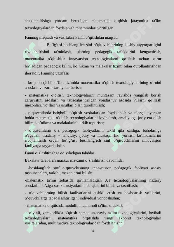 MATEMATIKA FANINI O‘QITISHDA UMUMMA’DANIY KOMPETENSIYALARINI SHAKILLANTIRISH. 5