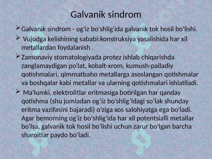 PROTEZLASHDA BO’LISHI MUMKIN BO’LGAN XATOLIKLAR VA ASORATLAR, ULARNI OLDINI OLISH 6