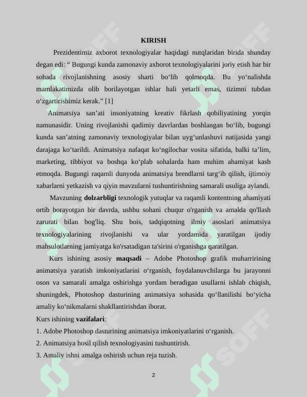 Adabiy photoshop grafik muhariri yordamida animatsiya xosil qilish 2