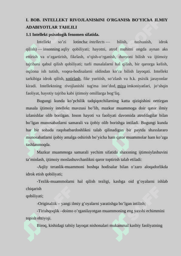 Bo’lajak o’qituvchilarda intelektni rivojlantirishning psixologik asoslari 7