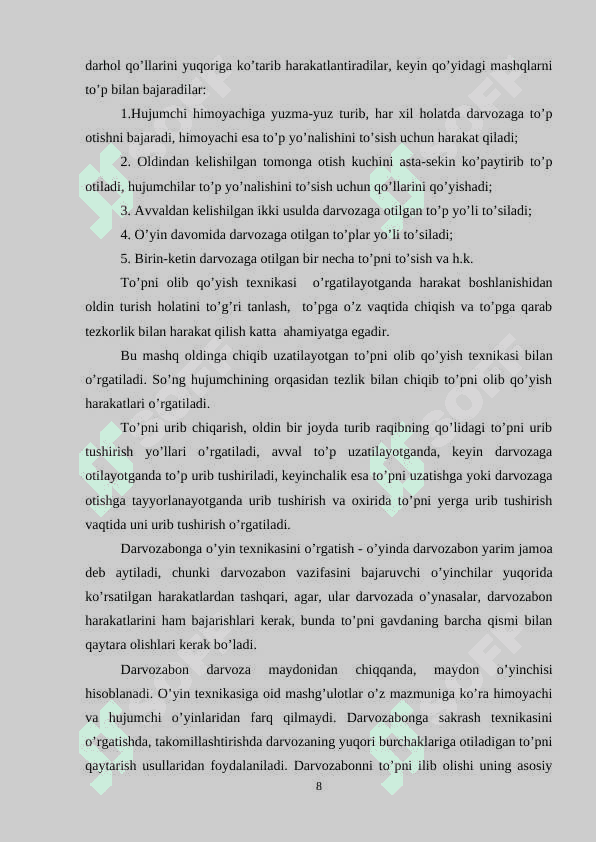 Gandbol oʻyin texnikasini oʻrgatishni takomillashtirish 8