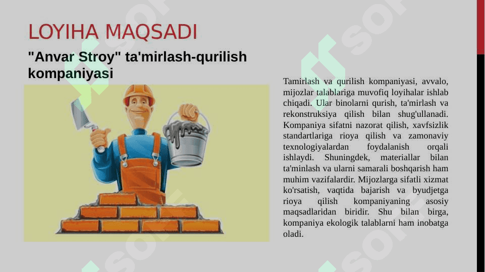 Tadbirkorlik faoliyatlarini tashkil etish qurish hamda qayta ta’mirlash sohasida 3