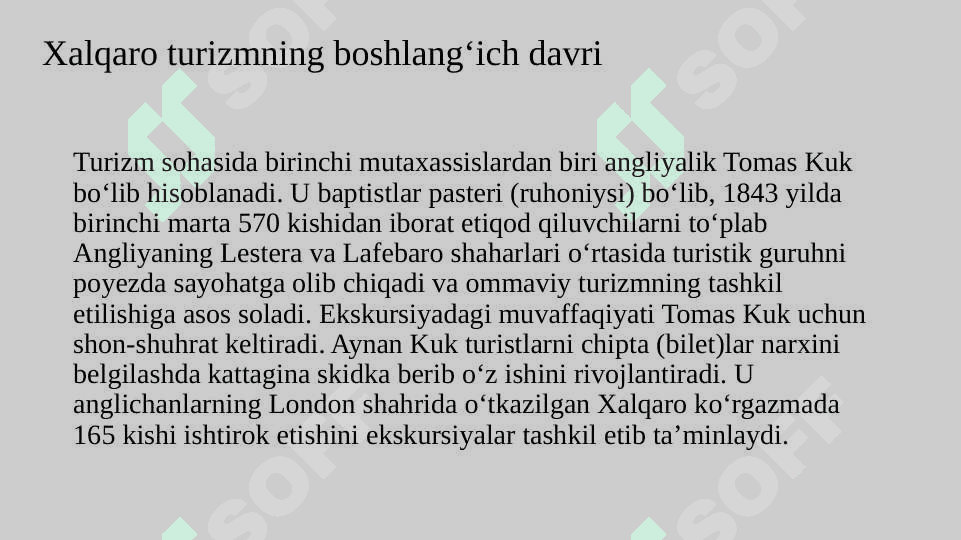 Xalqaro Turizmning rivojlanish bosqichlari 8