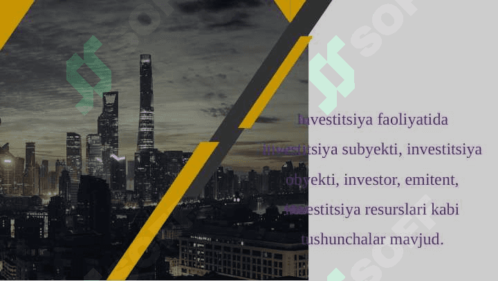 Investitsiya faoliyatining ishtirokchilari. subyektlari va obyektlari 4