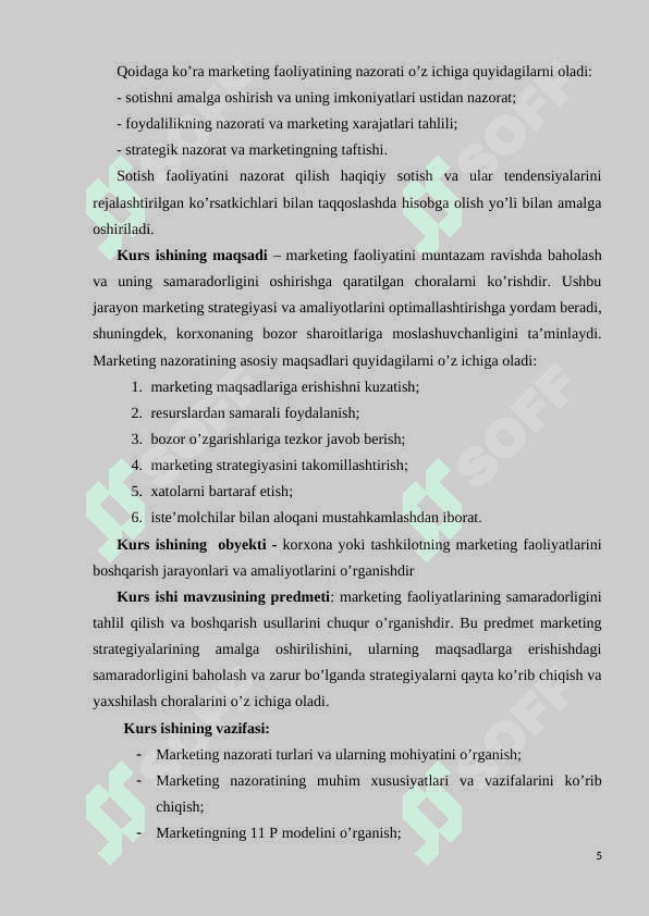 Marketing nazorati 5