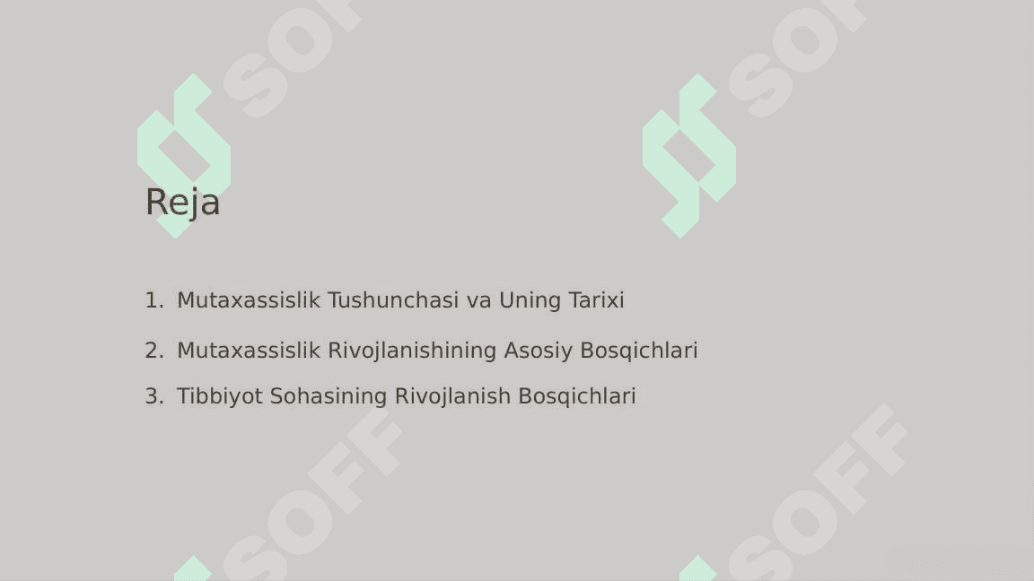 “Mutaxassislik tarixidan” mavzusini yoritish.Sohaning innovatsion yangiliklari-2 2