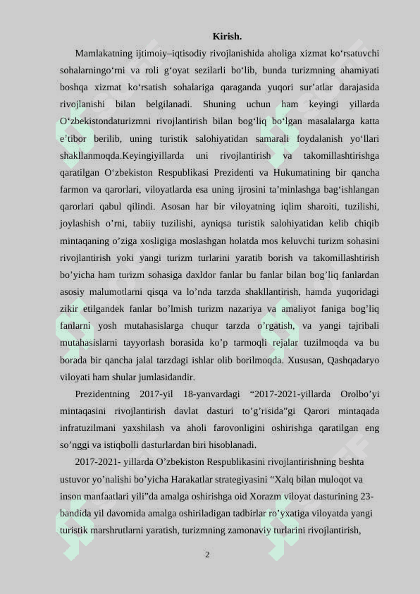 Qashqadaryo viloyatining turistik salohiyati 2