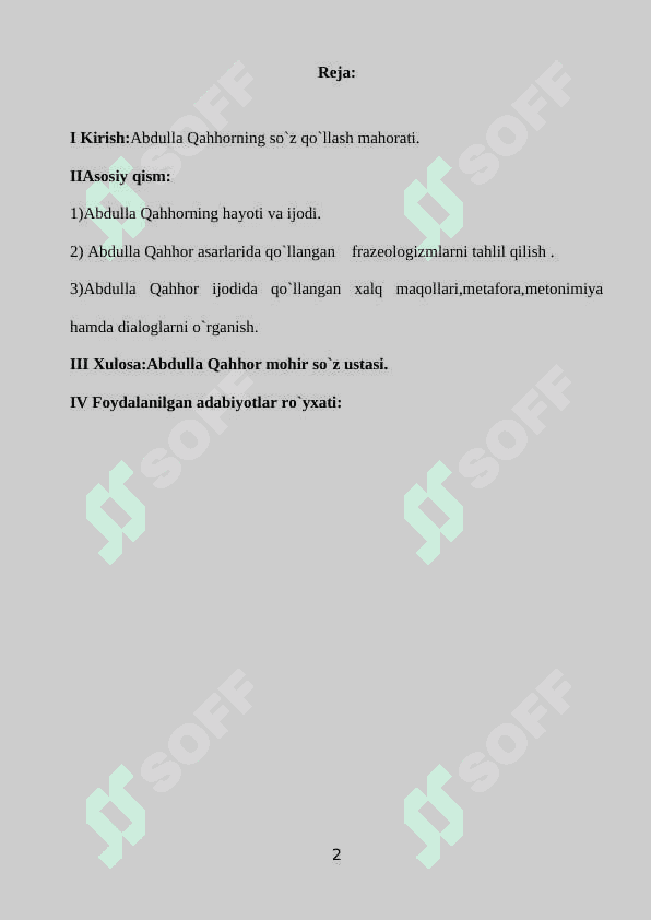 Abdulla Qahhorning so`z qo`llash mahorati. 2