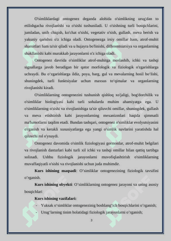 O’simliklar ontogenezining fiziologik tavsifi 3