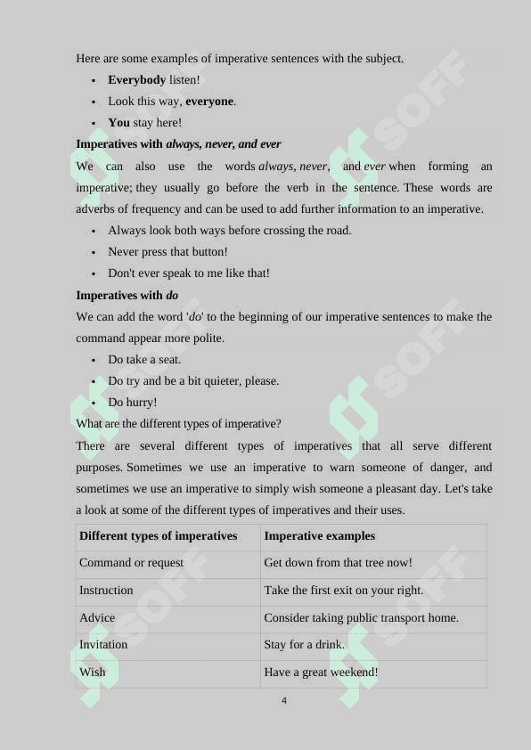 Imperatives 4