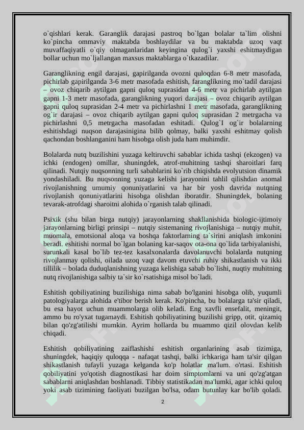 Eshituv funktsiyasi turg‘un buzilishlarining klassifikatsiyasi MAQOLASI 2