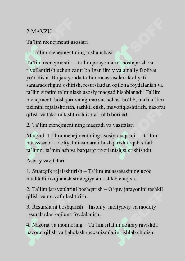 Ta'lim menejmenti ma'ruza matnlari 8