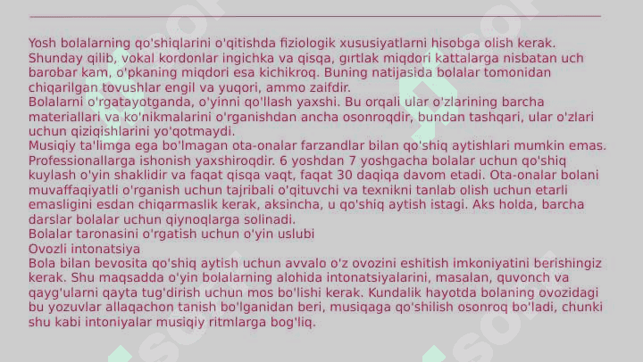 Maktabgacha ta'limda bolalarni qo'shiq kuylashga o'rgatish 2