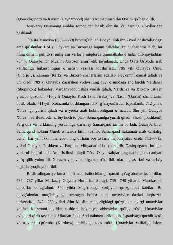 Ummaviylar va Abbosiylar davrida arab xalifaligi 3