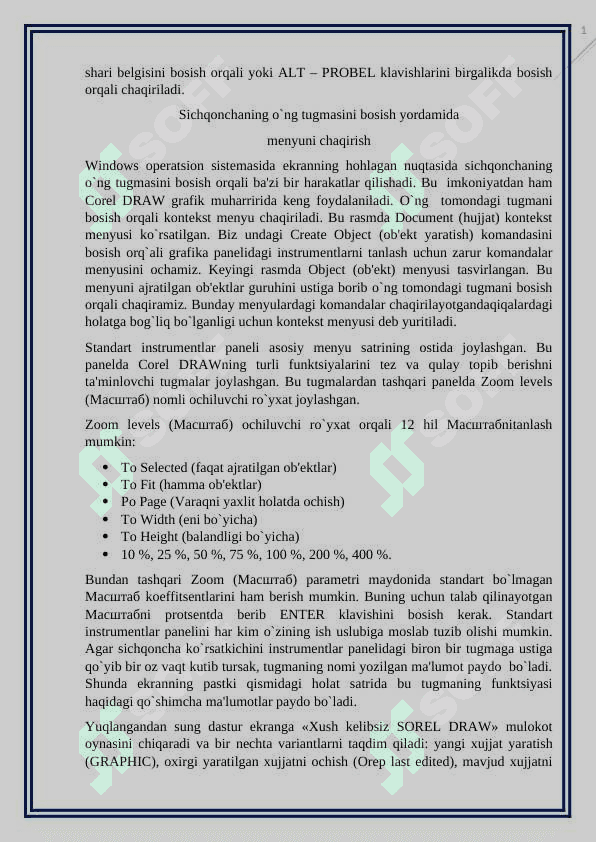 Corel DRAWda realistik yoki stilistik vektorli portretlar yaratish kurs ishi 8