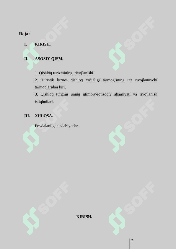 Mintaqada qishloq turizmini rivojlantirish imkoniyatlari 2