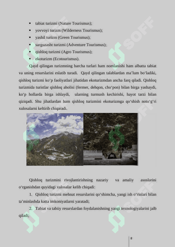 Mintaqada qishloq turizmini rivojlantirish imkoniyatlari 8