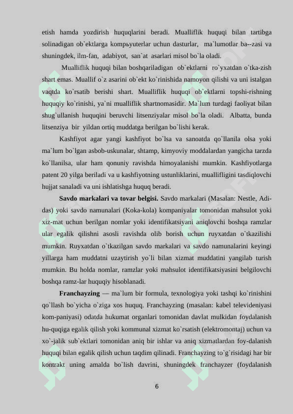 Nomoddiy aktivlarning mohiyati 6