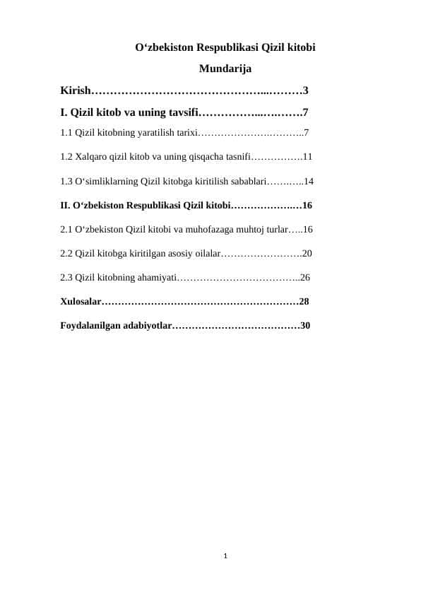 O‘zbekiston Respublikasi Qizil kitobi