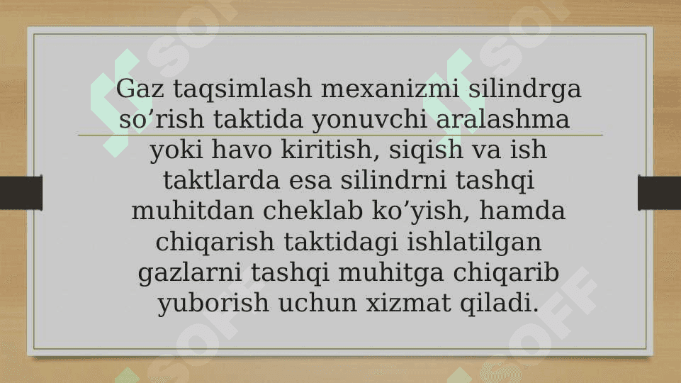 Gaz taqsimlash mexanizmi 2