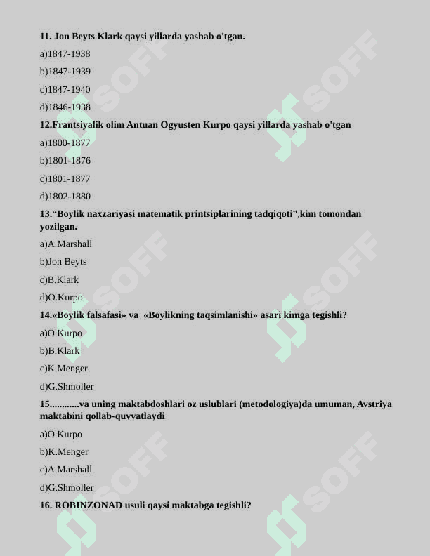 Tarix fanidan 25 talik test (javoblari bilan) 3