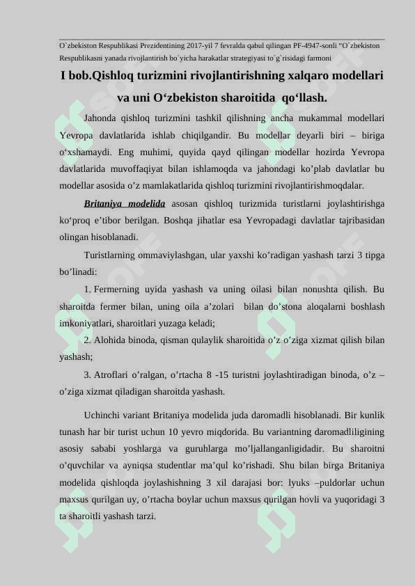Qishloq joylarida turizmni rivojlantirish xususiyatlari 6