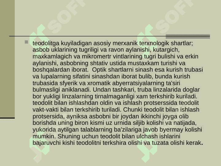 Teodolit bilan plan olish 8