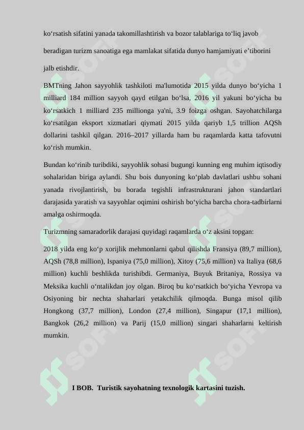 Turistik sayohatning yo’llanmasi va texnologik kartasini tuzish 5
