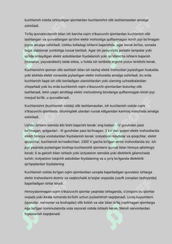ELEKTR QURILMALARIDA ISH XAVFSIZLIGI 6