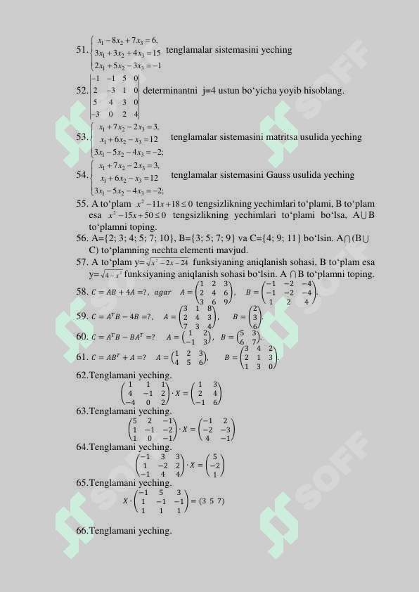 1 kurs Algebra yakuniy savollar 4