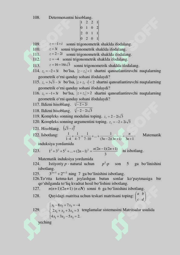 1 kurs Algebra yakuniy savollar 7