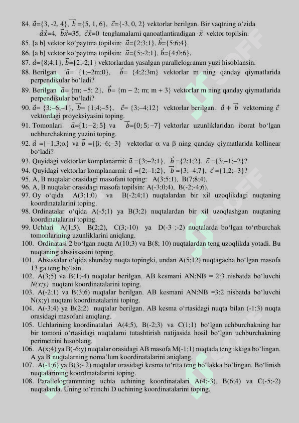 Geometriya fanidan yakuniy savollari 3