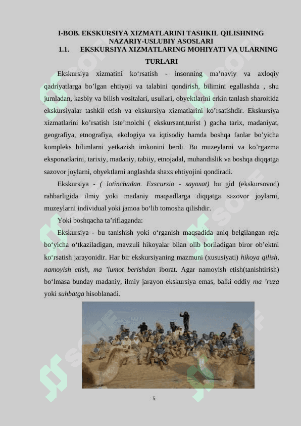 TURISTLARGA EKSKURSIYA XIZMATLARINI TASHKIL ETISH YO’LLARI 5