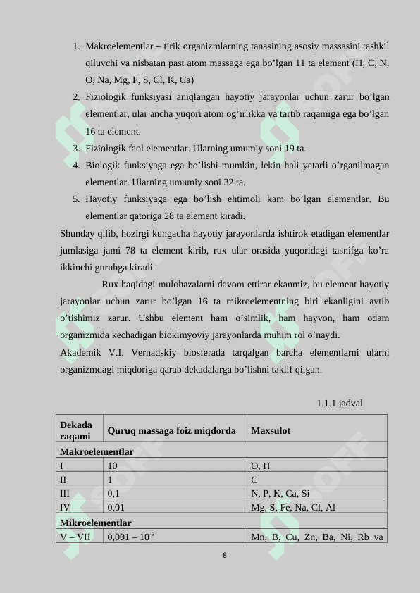 Tirik organizmlarda ruxning biologik ahamiyati 8