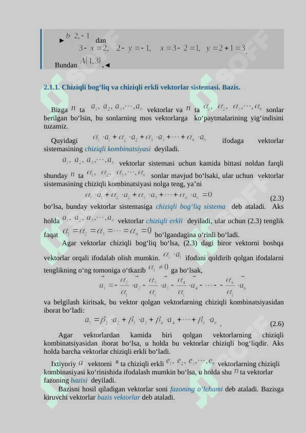 Vektorlar nazariyasi elementar matematika 8