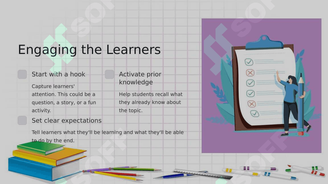 Tasks for different stages of the lesson 2