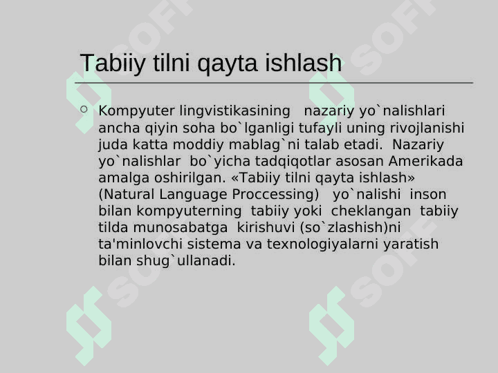 Kompyuter lingvistikasining asosiy yo‘nalishlari. 5
